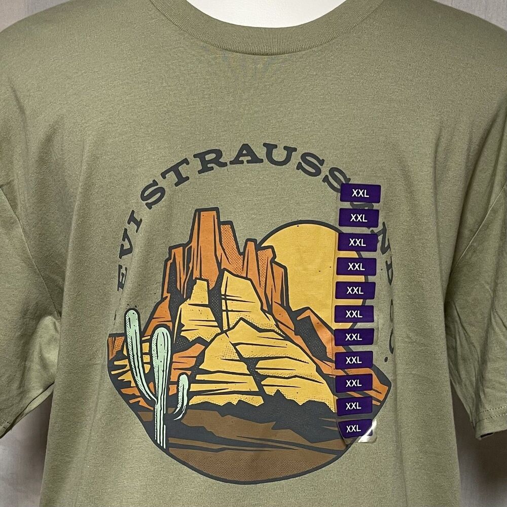 Levis Strauss Men's Short Sleeve Crew Neck Graphic Desert Logo T-Shirt XXL NEW